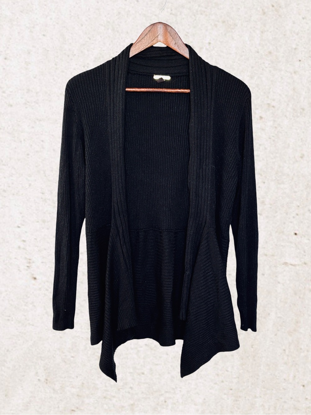 Dana Buchman Black Open Front Cardigan Sweater